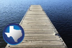 texas a boat dock on a blue water lake